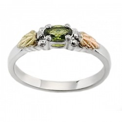 Black Hills Sterling Ezüst & 12K Arany Gyűrű Peridottal