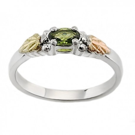 Black Hills Sterling Ezüst & 12K Arany Gyűrű Peridottal